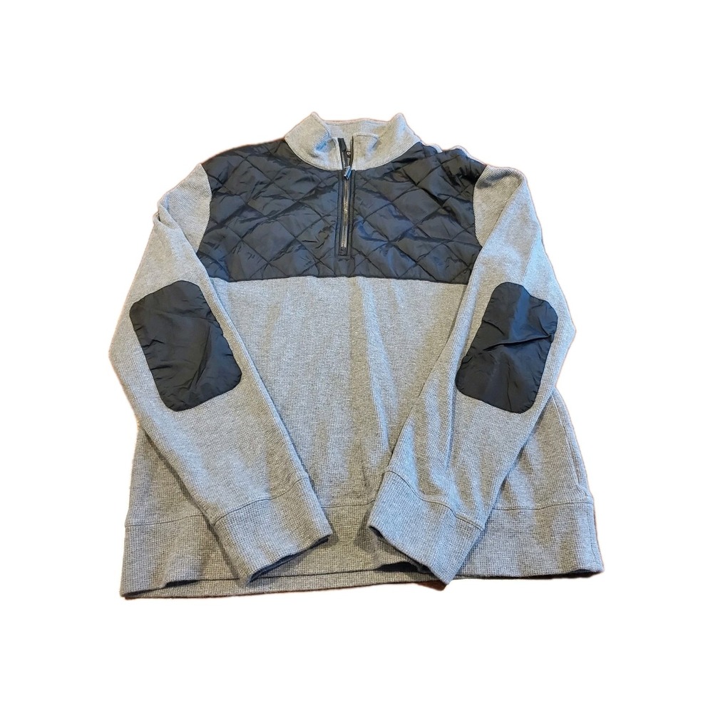 Michael Kors Men's Large‎ 1/4 Zipper Sweater Gray & Black